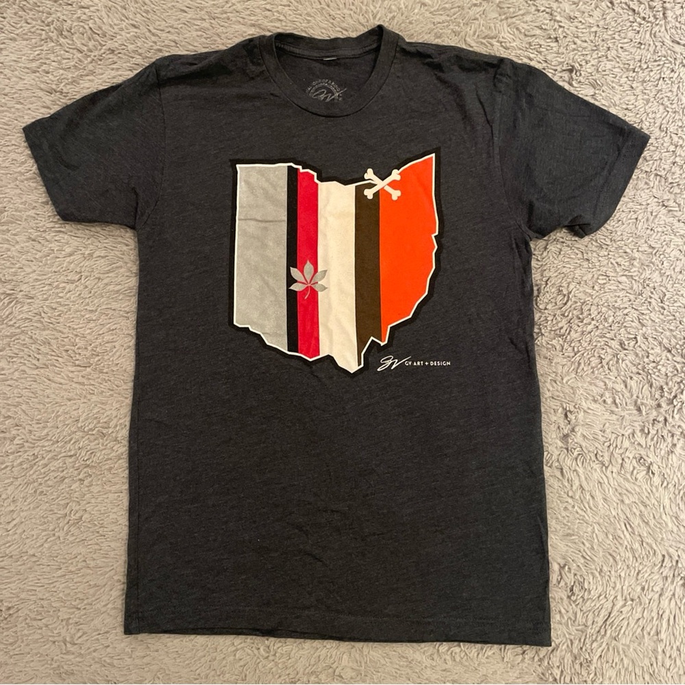 OSU Buckeyes and Cleveland Browns GV Art & Design Football Helmet Stripe Size S